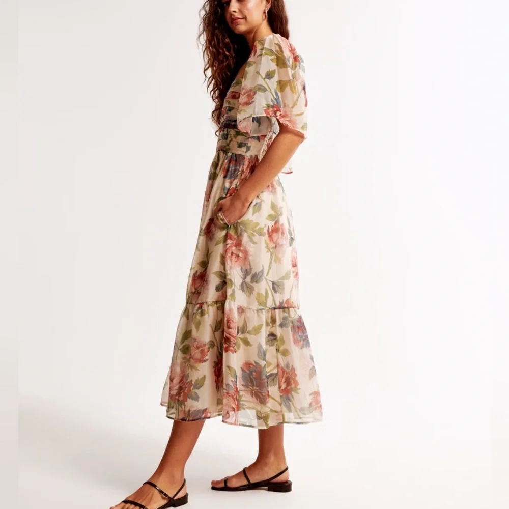 The A&F Emerson Angel Sleeve Midi Dress Large Tall - Picture 4 of 8